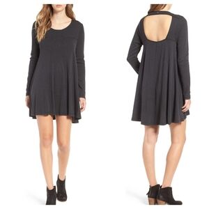 RIP CURL Black Long Sleeve A-Line Mini Dress Medium Grunge 90's